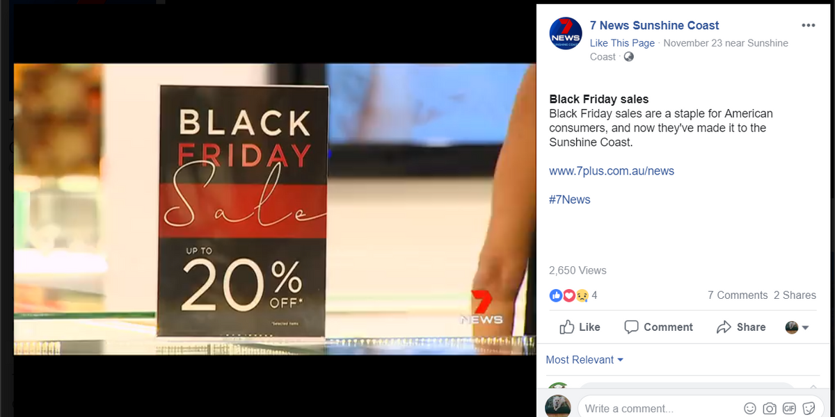 Secrets Black Friday Sale on Channel 7 News