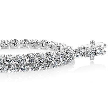 Round Brilliant tennis bracelet with 4.95 carats* of diamond simulants in sterling silver secondary view