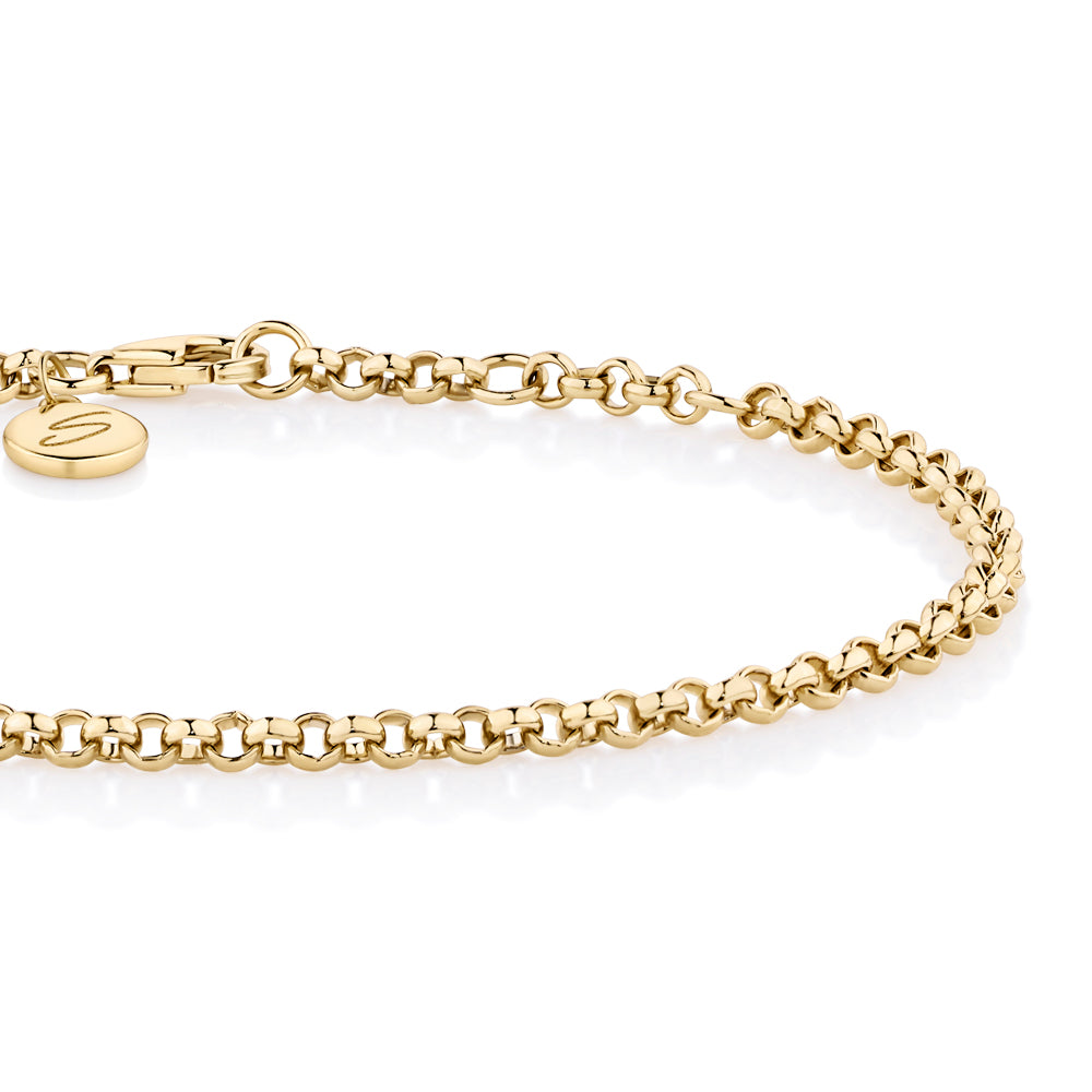 Belcher bracelet in 18 carat yellow gold vermeil