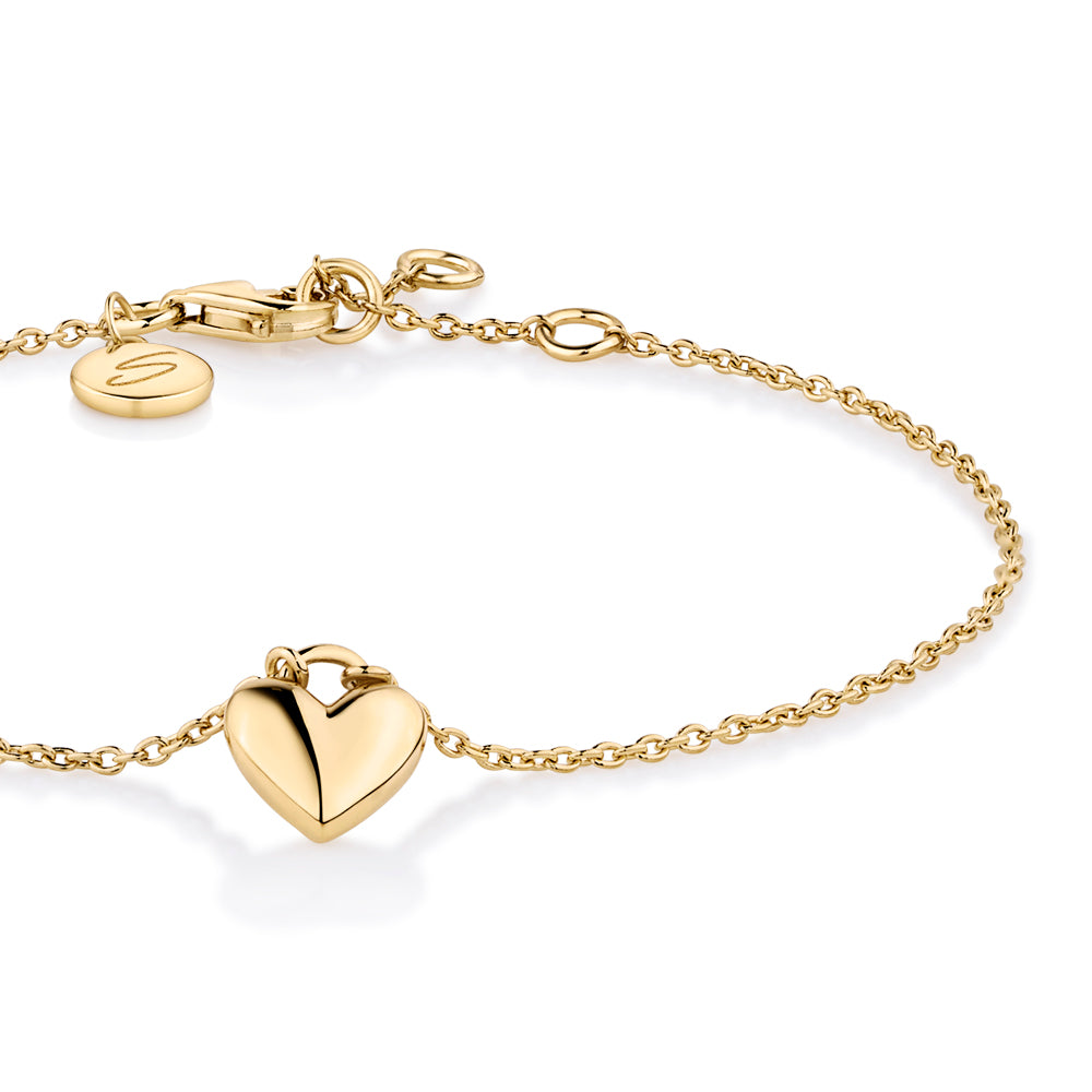 Heart bracelet in 18 carat yellow gold vermeil