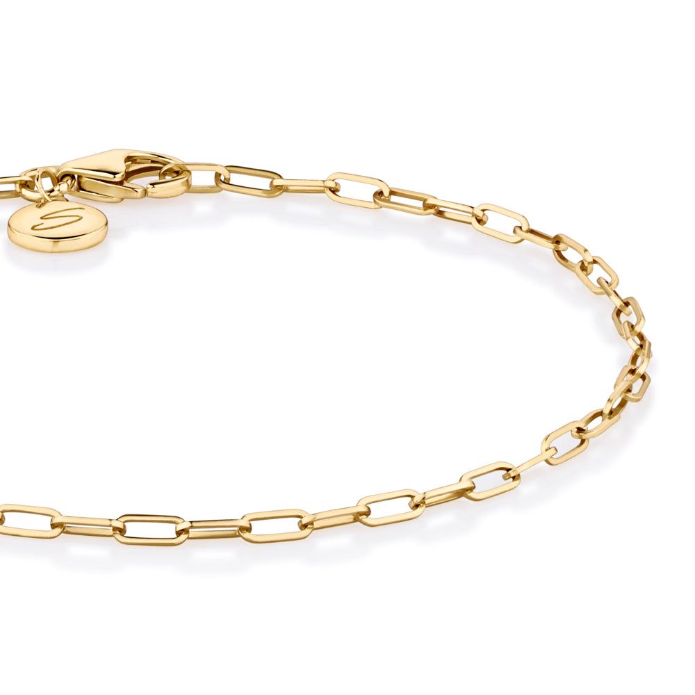 Mini paperclip bracelet in 18 carat yellow gold vermeil