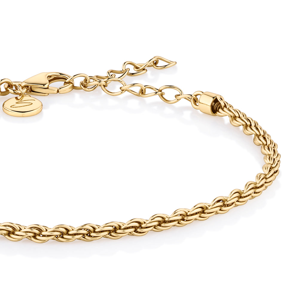 Rope bracelet in 18 carat yellow gold vermeil