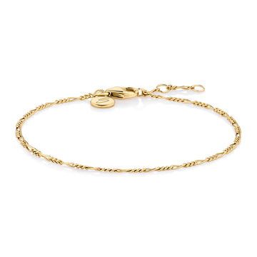Figaro bracelet in 18 carat yellow gold vermeil