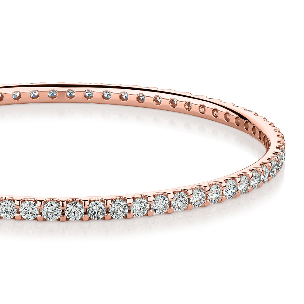 Premium Lab-Grown Diamond, 6 carat TW round brilliant bangle in 10 carat rose gold