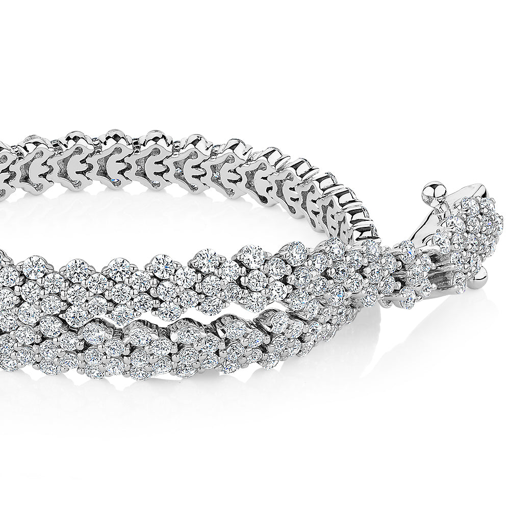 Statement bracelet with 4.50 carats* of diamond simulants in sterling silver