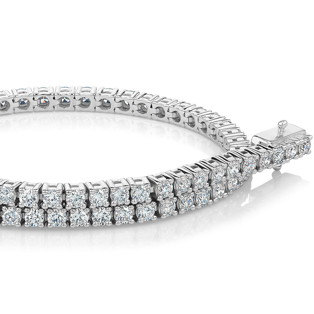Premium Lab-Grown Diamond, 3 carat TW round brilliant tennis bracelet in 18 carat white gold