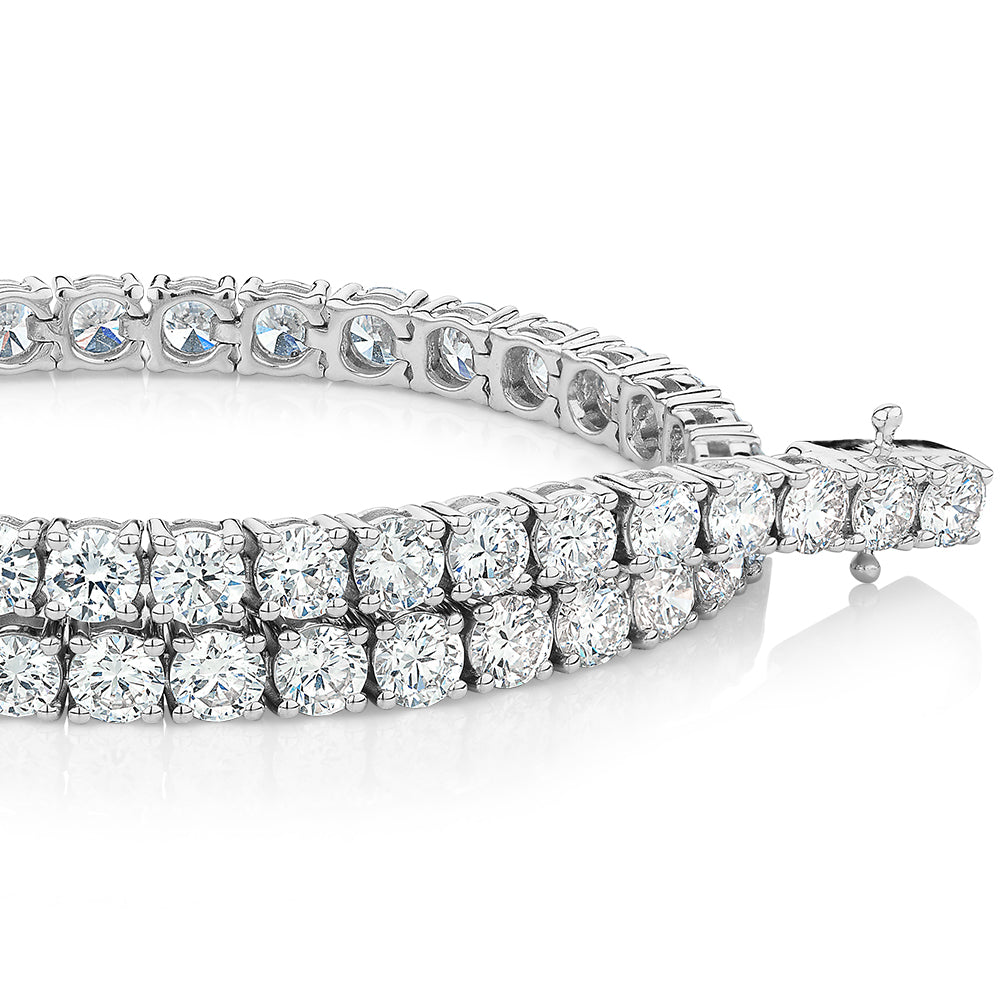 Premium Laboratory Created Diamond, 7 carat TW round brilliant tennis bracelet in 10 carat white gold
