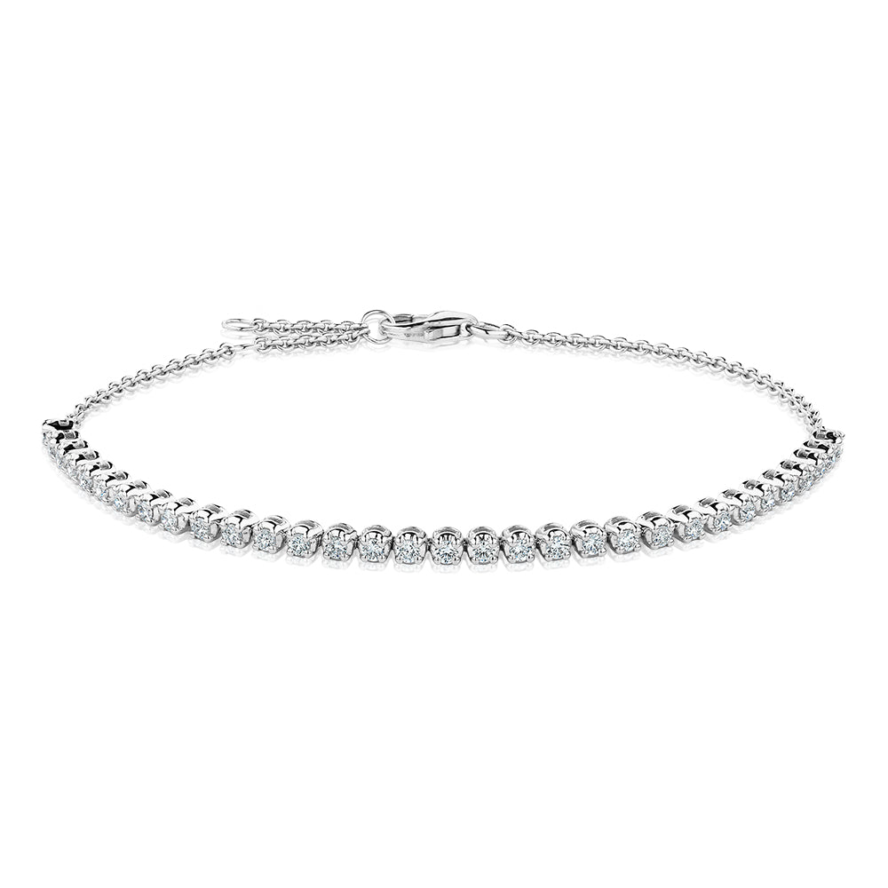 Premium Lab-Grown Diamond, 0.50 carat TW round brilliant tennis bracelet in 10 carat white gold