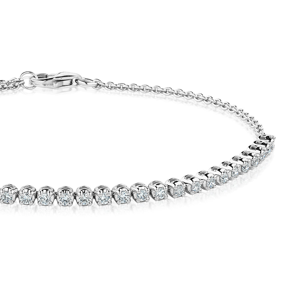 Premium Lab-Grown Diamond, 0.50 carat TW round brilliant tennis bracelet in 10 carat white gold