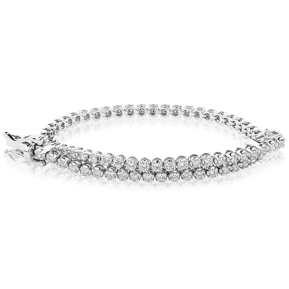 Premium Lab-Grown Diamond, 1.00 carat TW round brilliant tennis bracelet in 10 carat white gold