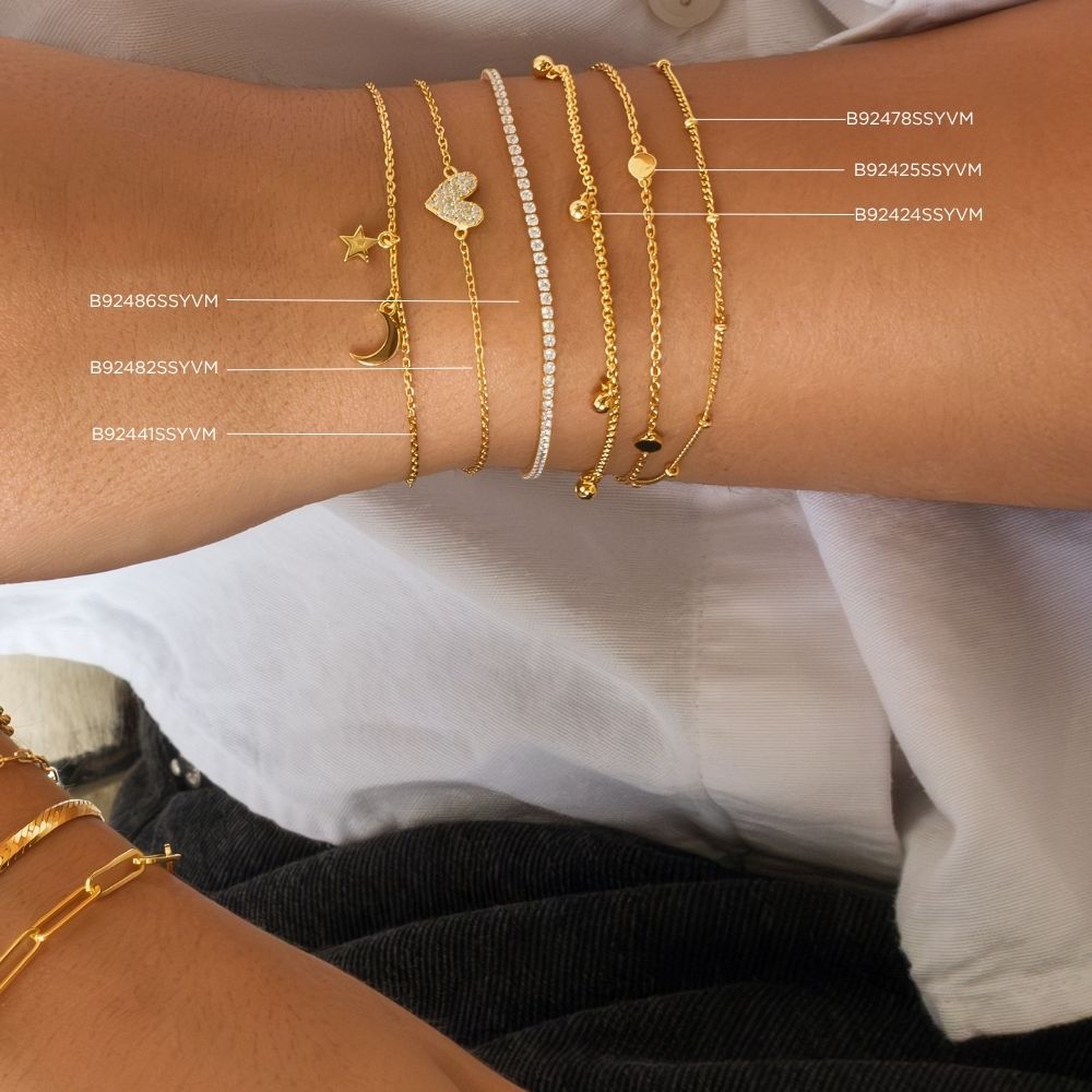 Multi ball bracelet in 18 carat yellow gold vermeil