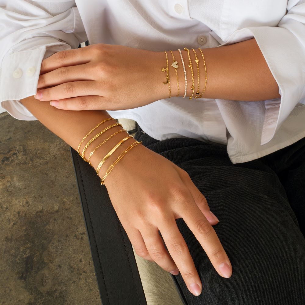 Multi ball bracelet in 18 carat yellow gold vermeil