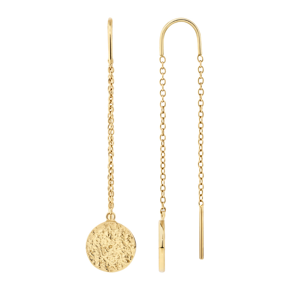 Drop earrings in 18 carat yellow gold vermeil