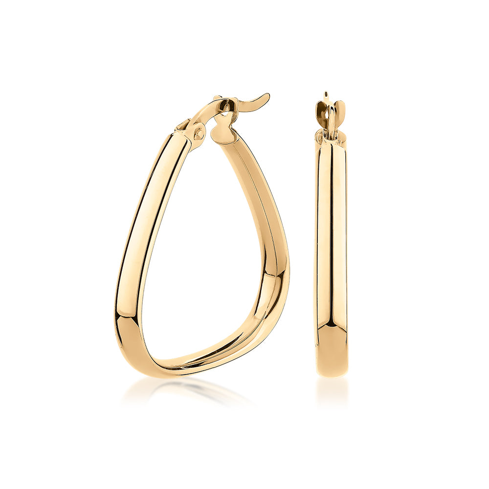 Hoop earrings in 10 carat yellow gold