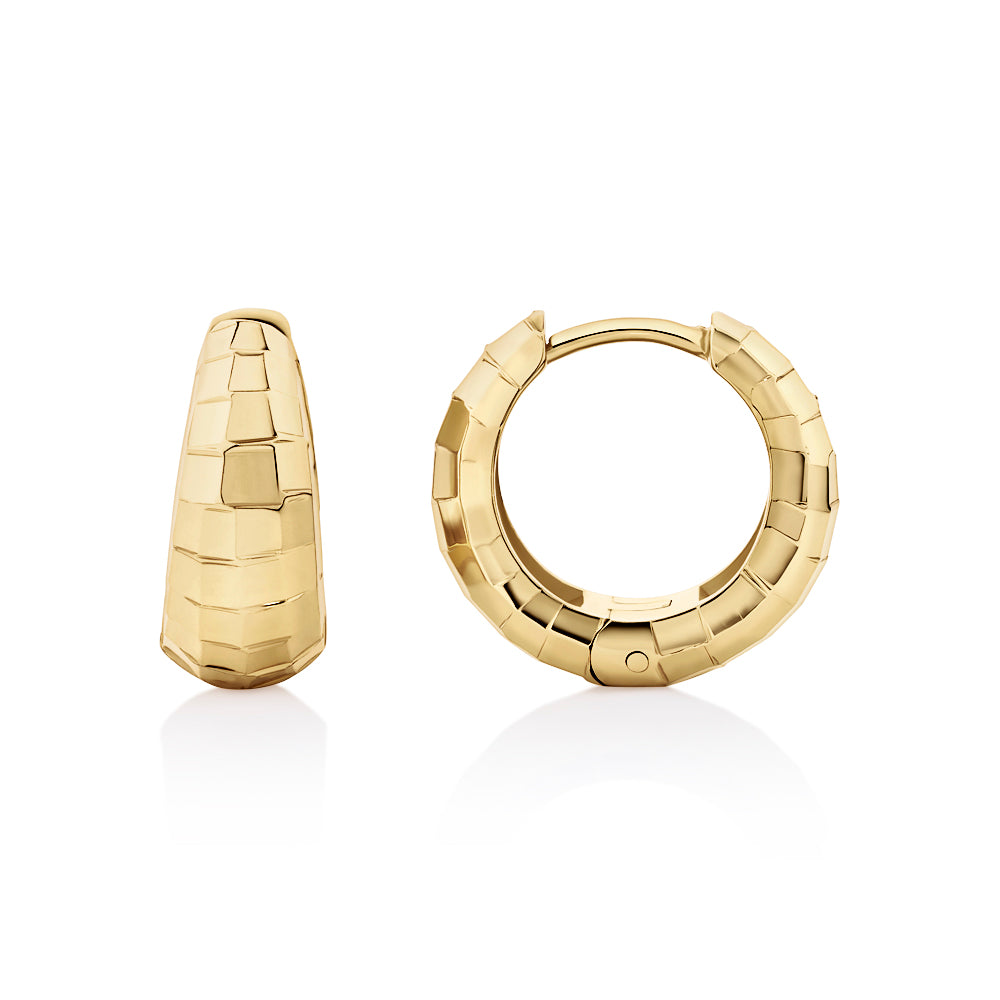 Hoop disco earrings in 18 carat yellow gold vermeil