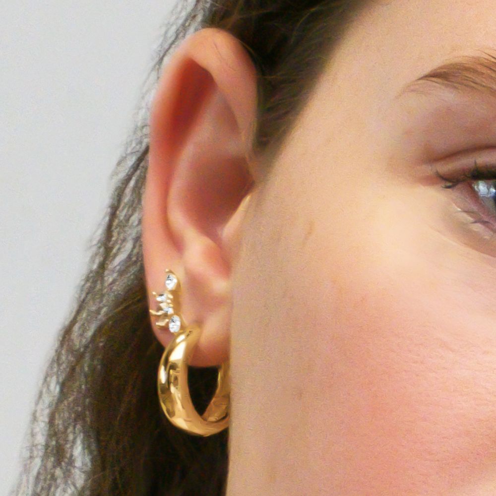 Marquise Signature Simulant fancy earrings in 18 carat yellow gold vermeil