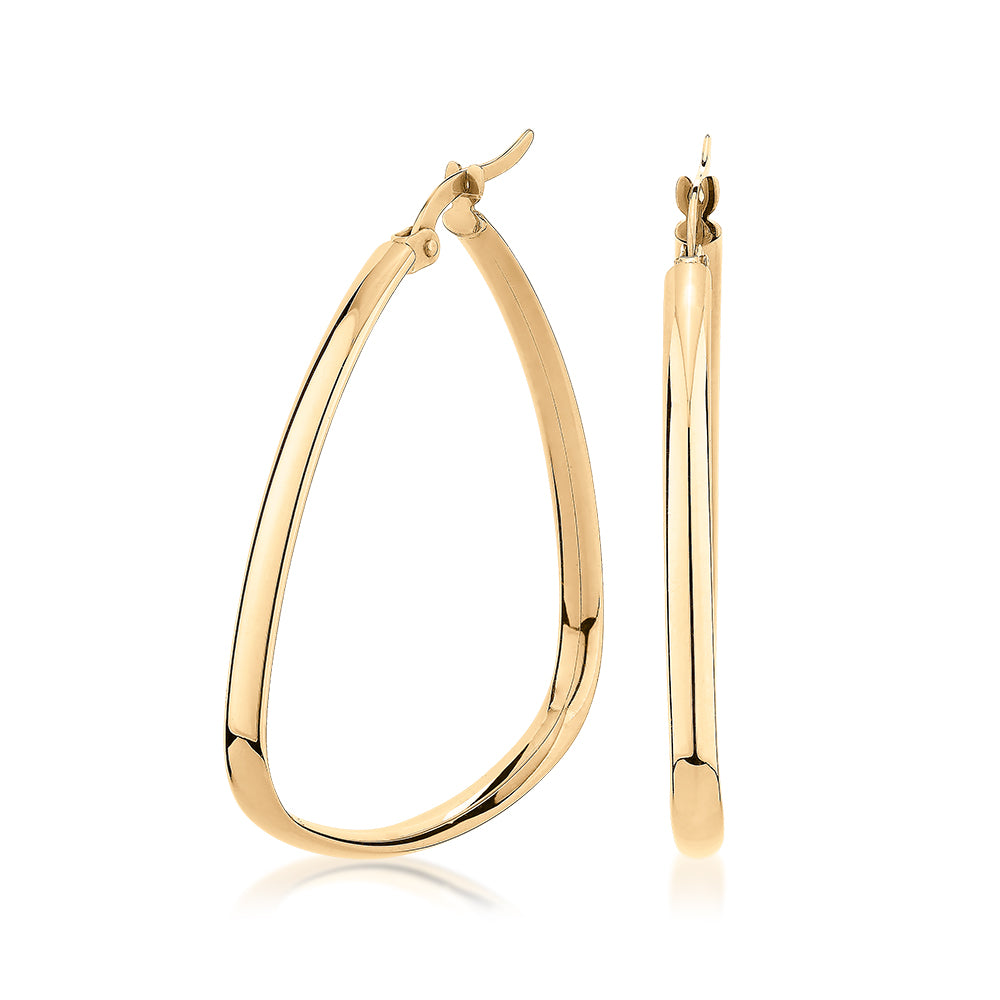 Hoop earrings in 10 carat yellow gold