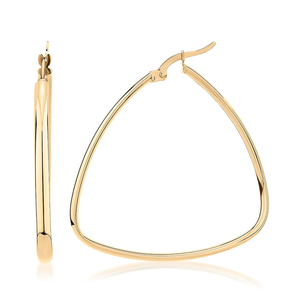 Hoop earrings in 10 carat yellow gold