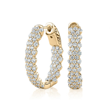 Round Brilliant Signature Simulant inside-out hoop earrings in 18 carat yellow gold vermeil