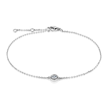Signature Simulant Diamond, 0.25 carat* round brilliant solitaire bracelet in sterling silver