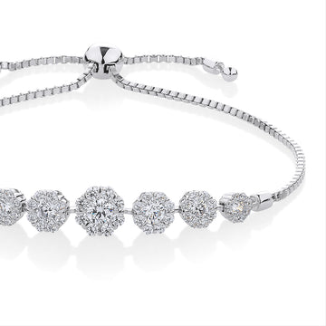 Slider bracelet with 1.96 carats* of diamond simulants in sterling silver secondary view