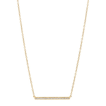 Round Brilliant Signature Simulant bar necklace in 18 carat yellow gold vermeil