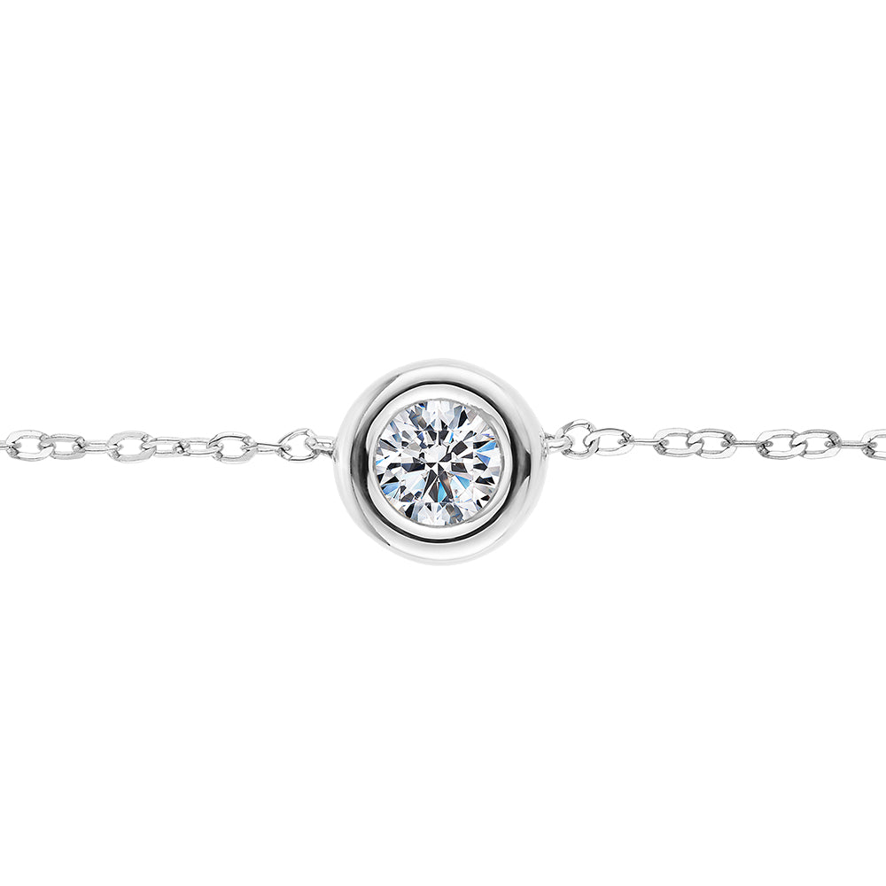 Premium Lab-Grown Diamond, 0.25 carat round brilliant solitaire necklace in 10 carat white gold