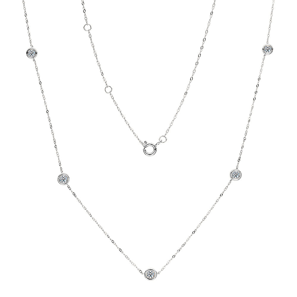Premium Lab-Grown Diamond, 0.50 carat TW round brilliant necklace in 10 carat white gold