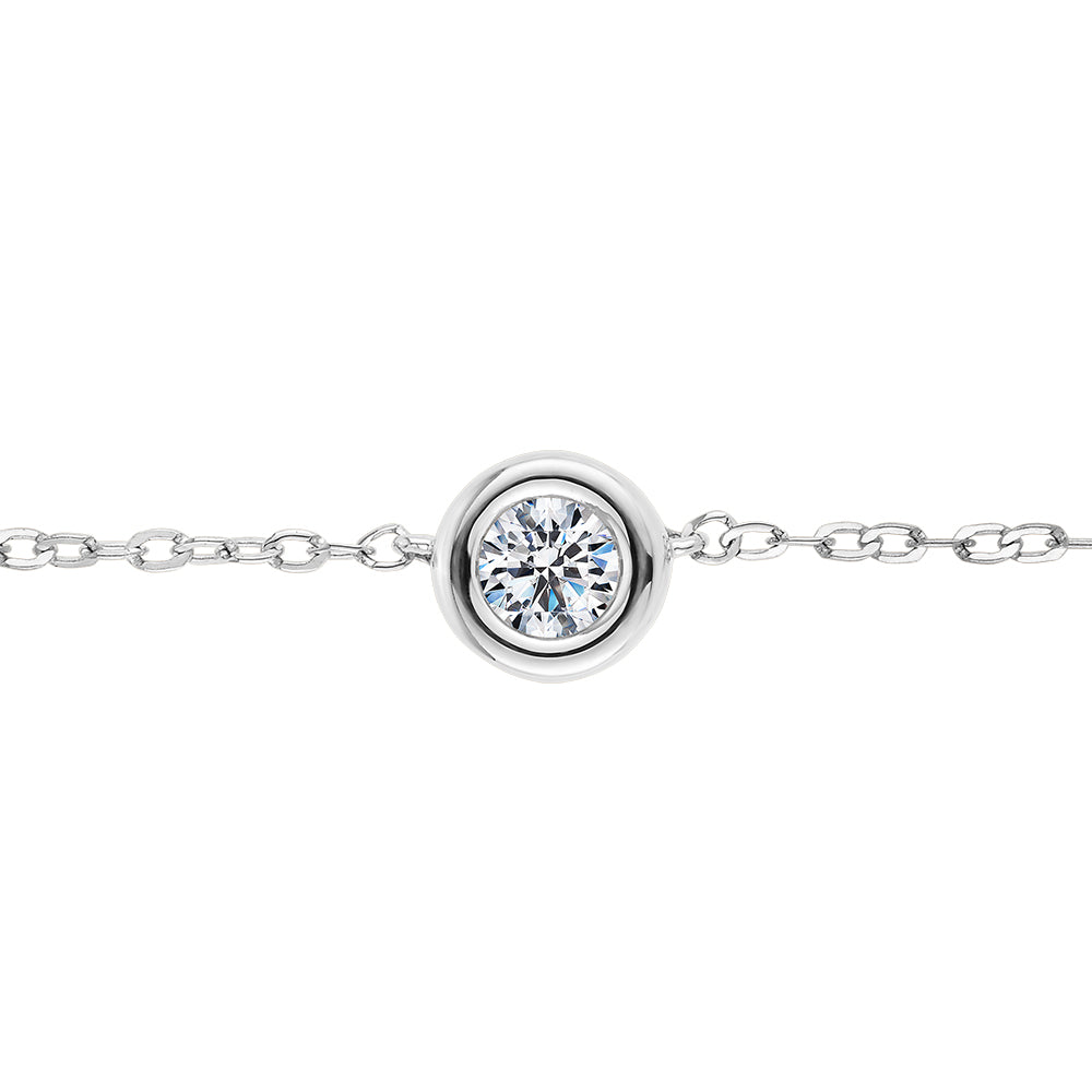Premium Lab-Grown Diamond, 0.50 carat TW round brilliant necklace in 10 carat white gold