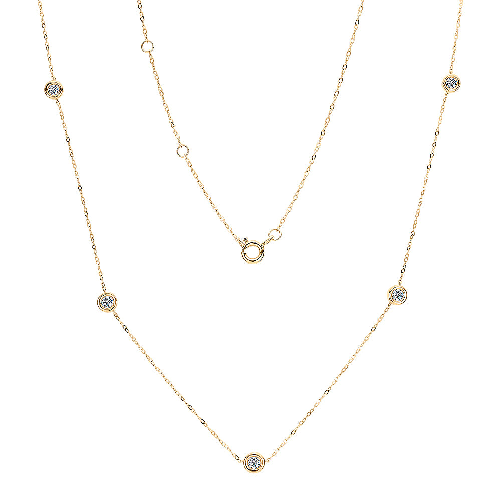Premium Lab-Grown Diamond, 0.50 carat TW round brilliant necklace in 10 carat yellow gold