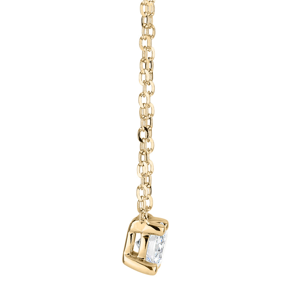 Premium Lab-Grown Diamond, 0.25 carat round brilliant solitaire necklace in 10 carat yellow gold