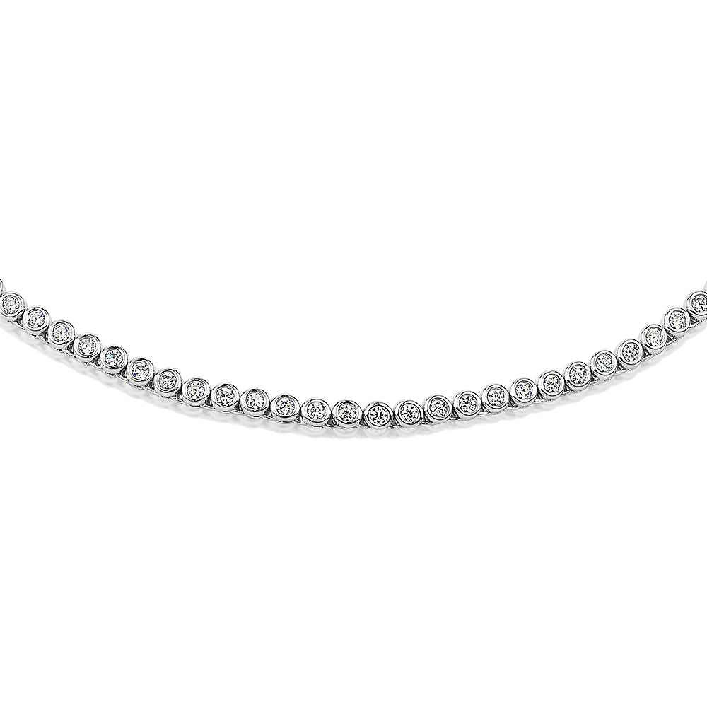 Statement necklace with 4.02 carats* of diamond simulants in sterling silver