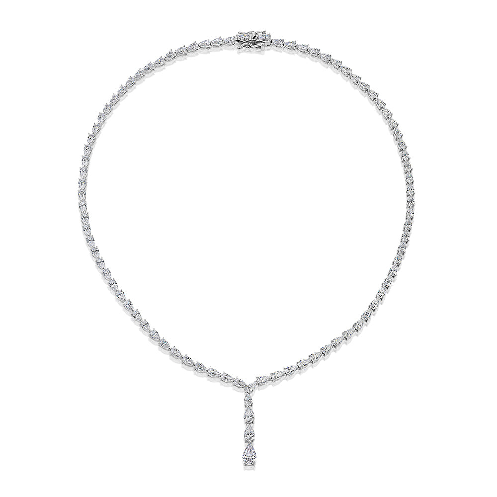 Statement necklace with 22.59 carats* of diamond simulants in sterling silver
