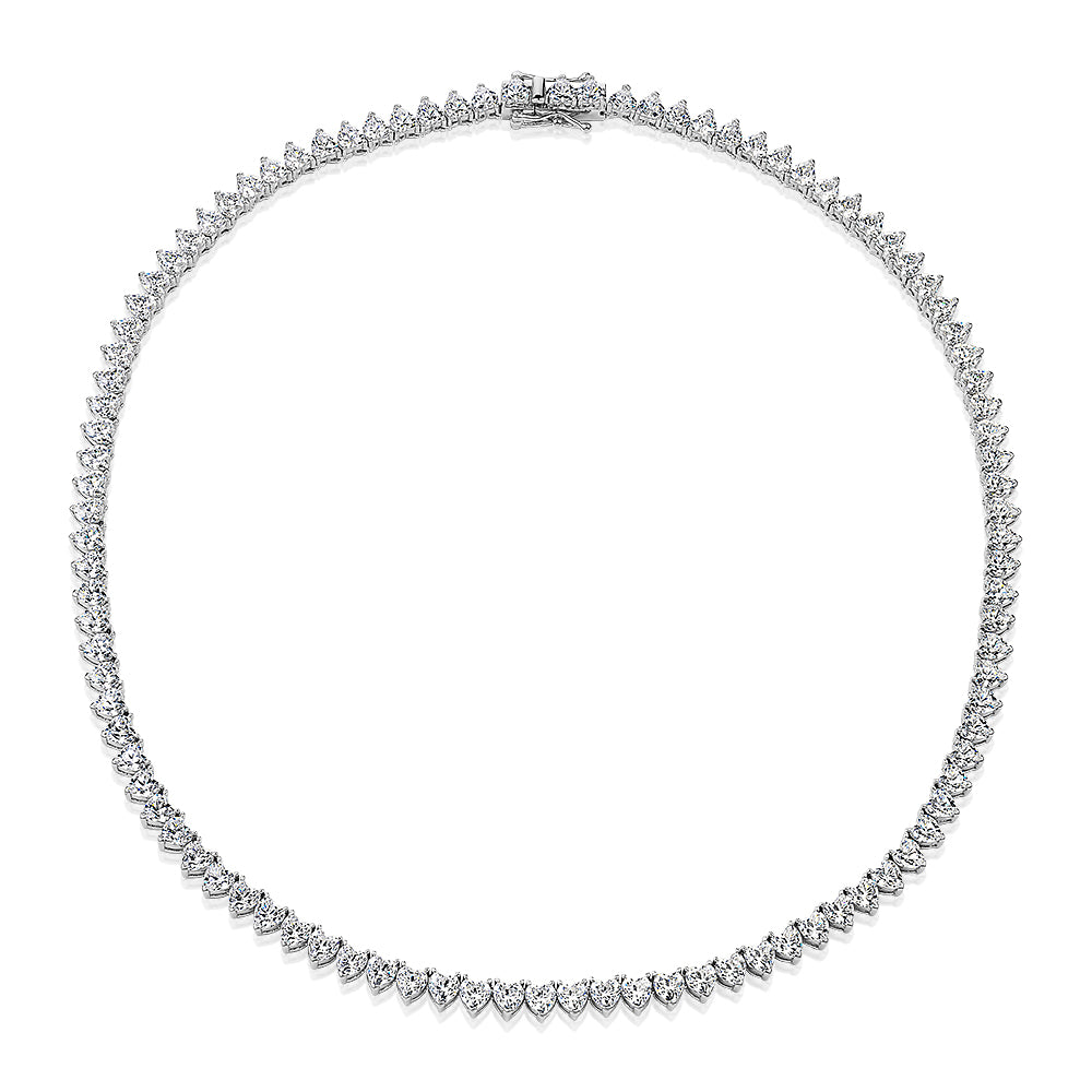Statement necklace with 25.00 carats* of diamond simulants in sterling silver