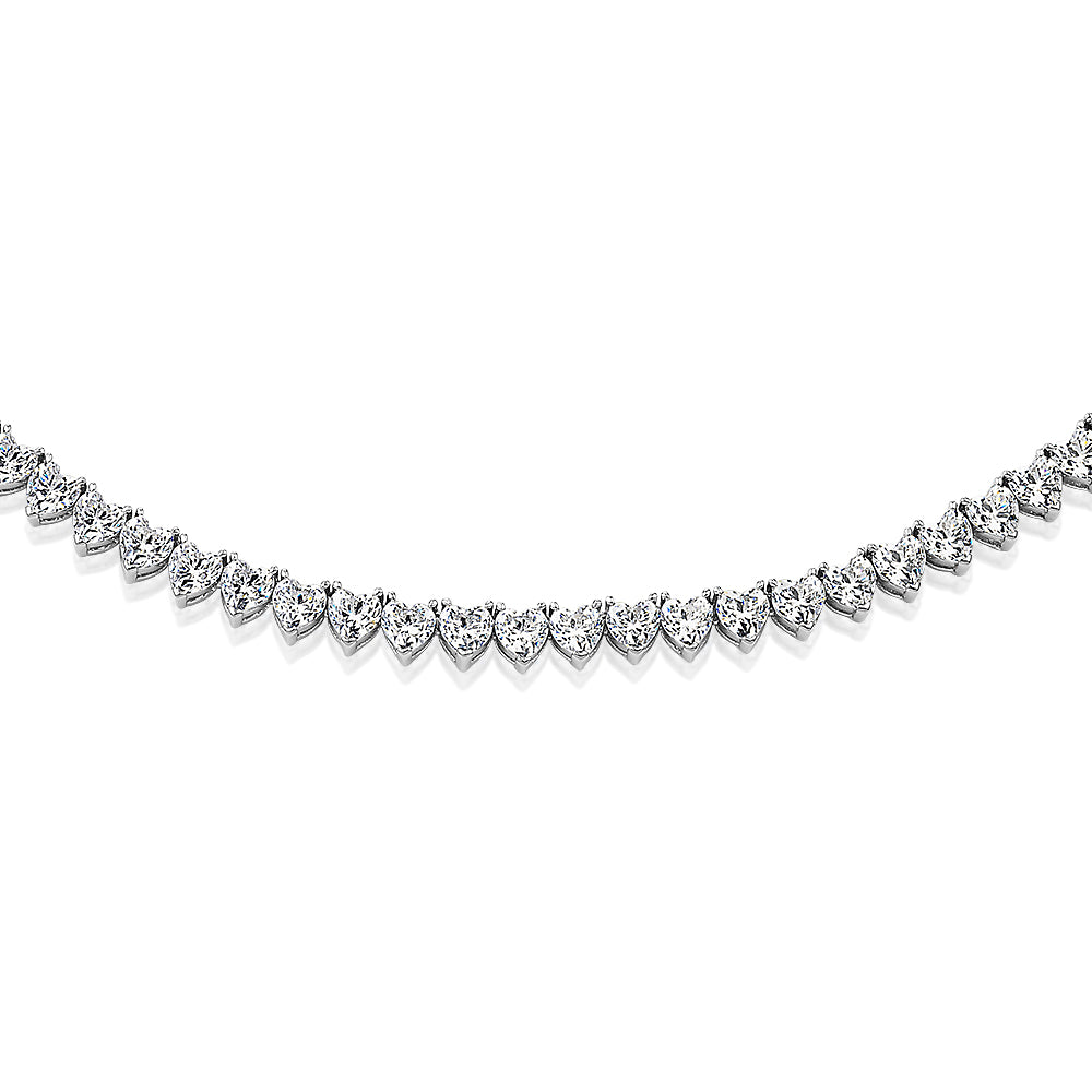 Statement necklace with 25.00 carats* of diamond simulants in sterling silver