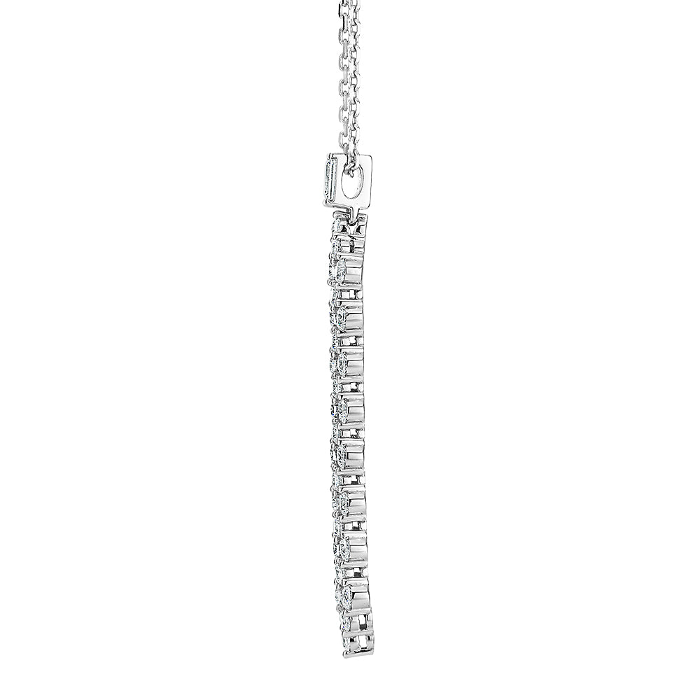 Round Brilliant drop necklace with 0.84 carats* of diamond simulants in sterling silver