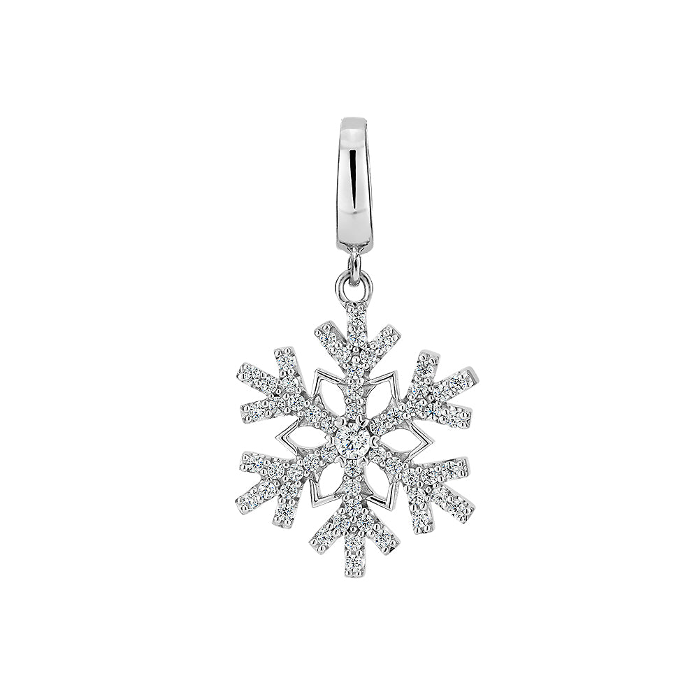 Round Brilliant charm pendant with 0.31 carats* of diamond simulants in sterling silver