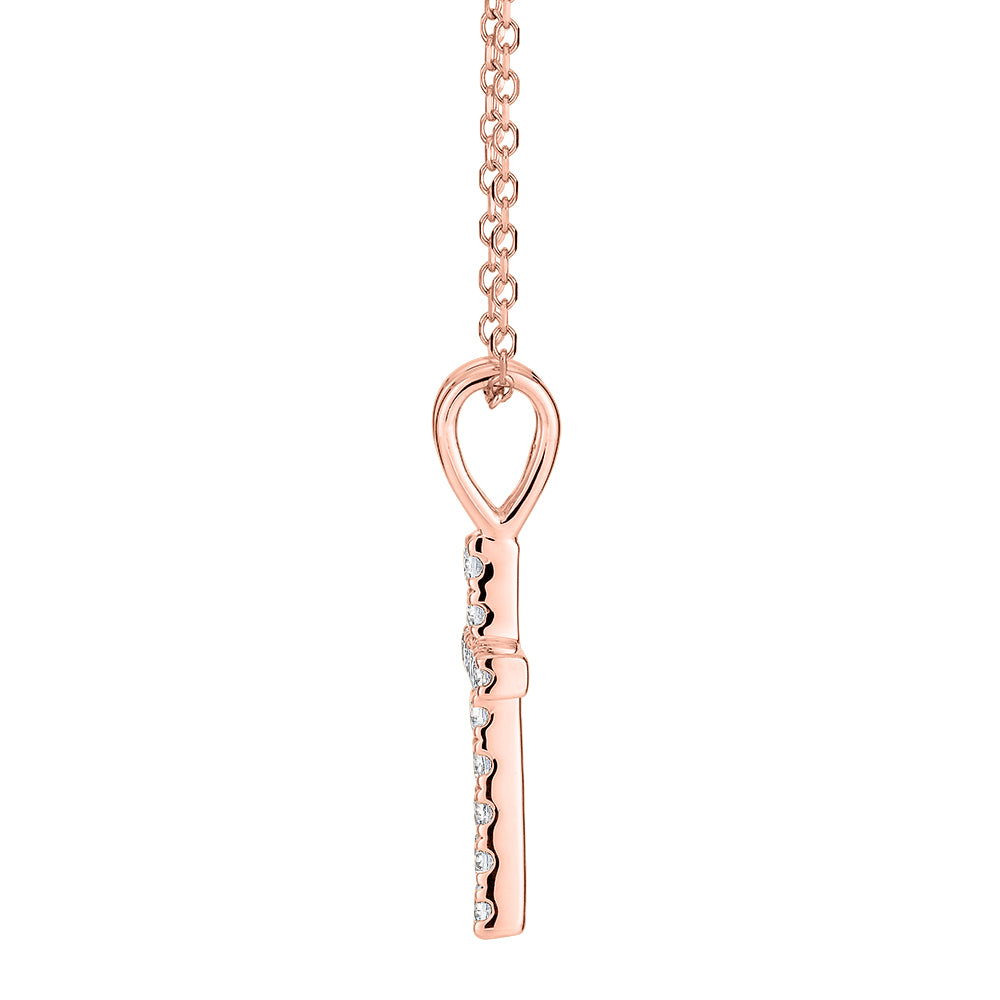 Cross pendant in 10 carat rose gold