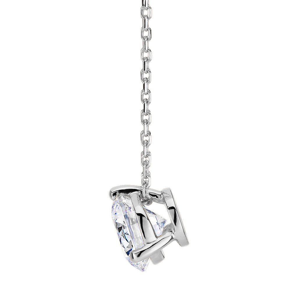 Round Brilliant solitaire pendant with 1.03 carat* diamond simulant in 10 carat white gold