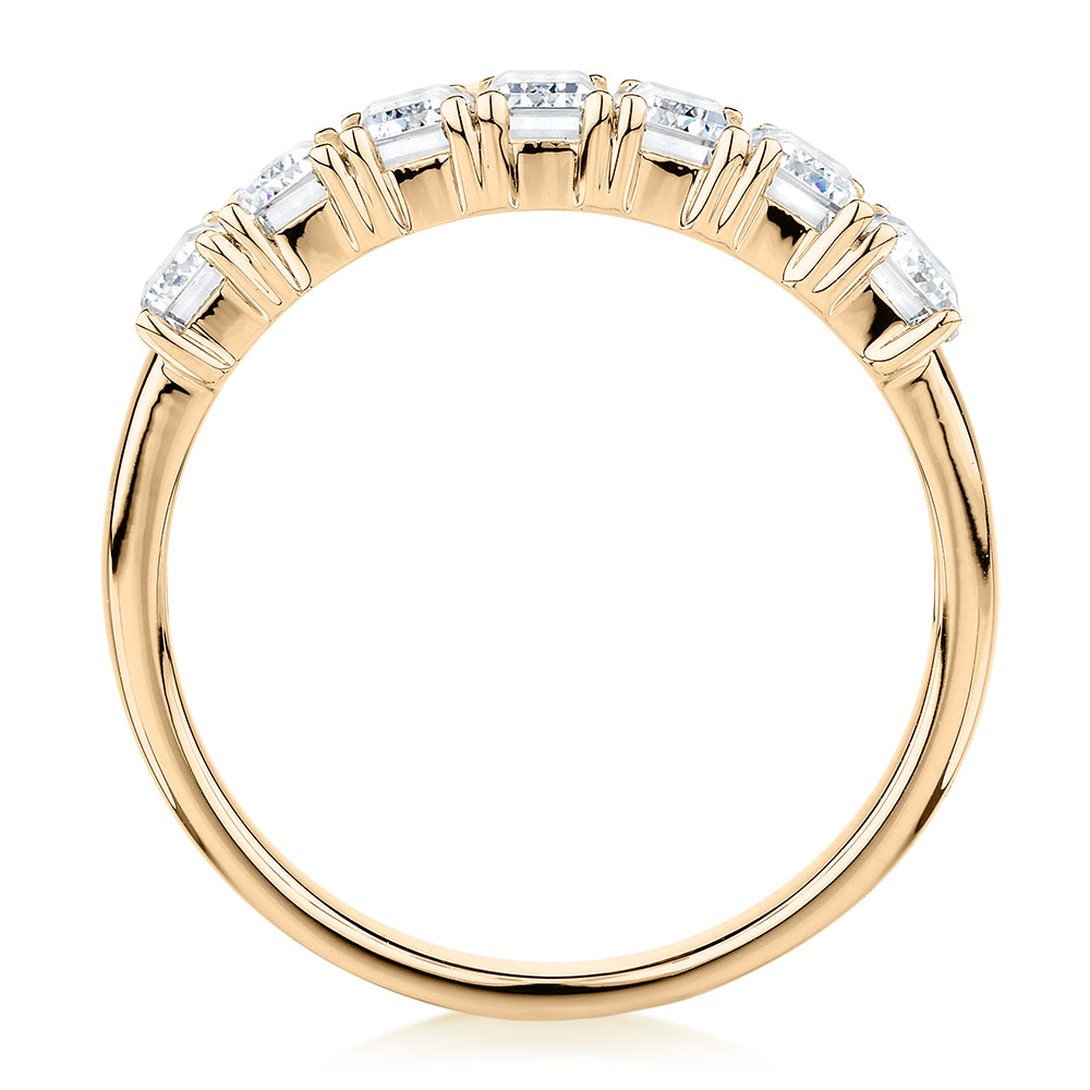 Dress ring with 2.1 carats* of diamond simulants in 10 carat yellow gold