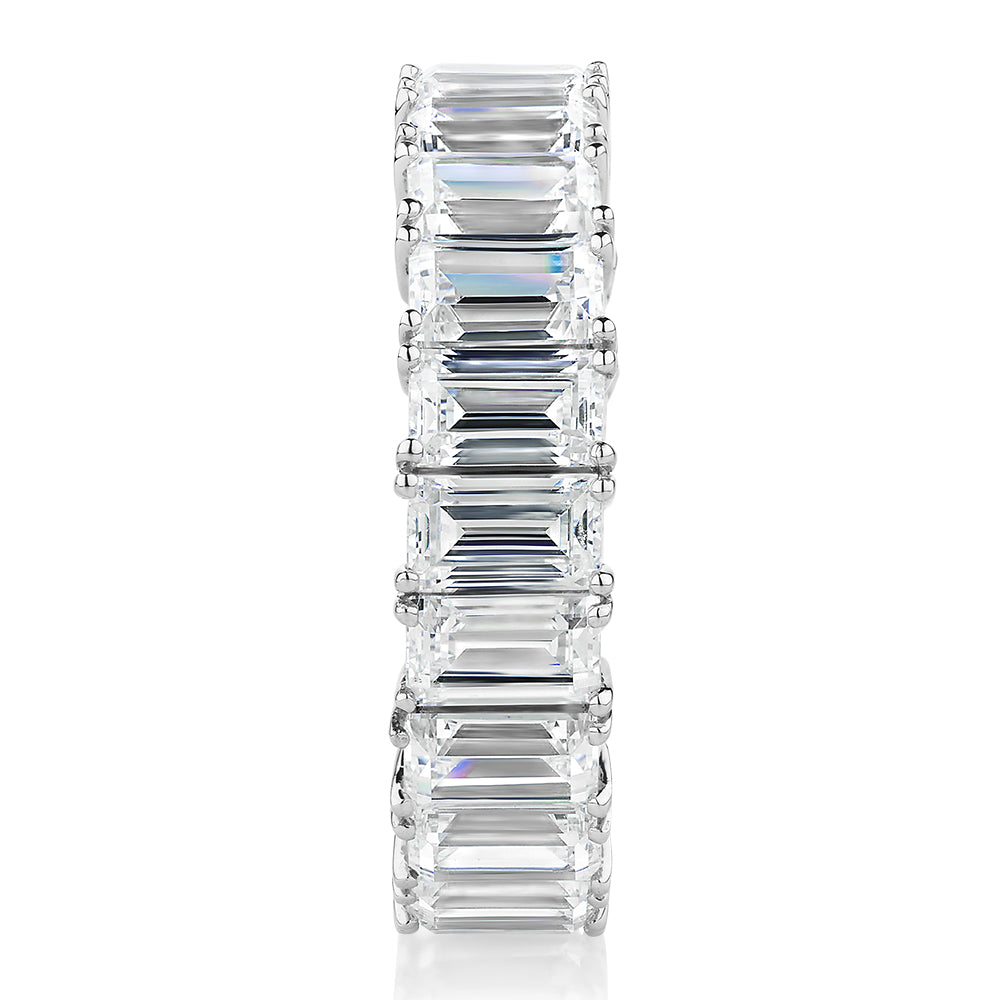 All-rounder eternity band with 6.3 carats* of diamond simulants in 10 carat white gold