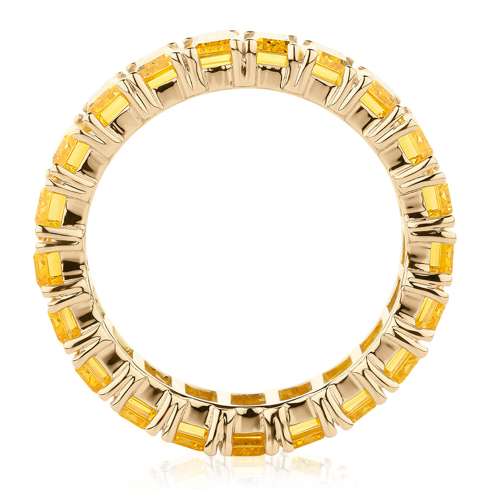 All-rounder eternity band with 6.30 carats* of diamond simulants in 10 carat yellow gold