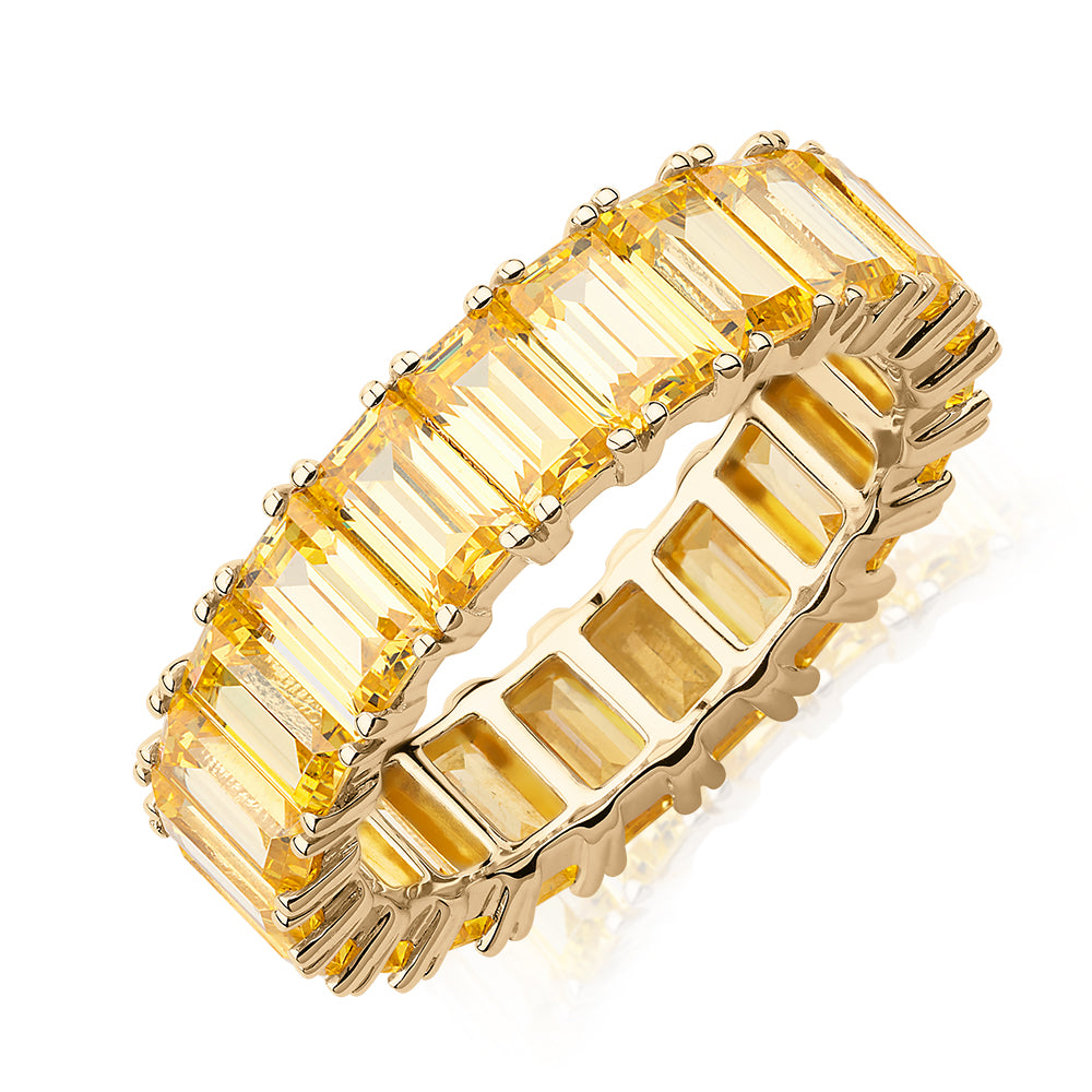 All-rounder eternity band with 6.30 carats* of diamond simulants in 10 carat yellow gold