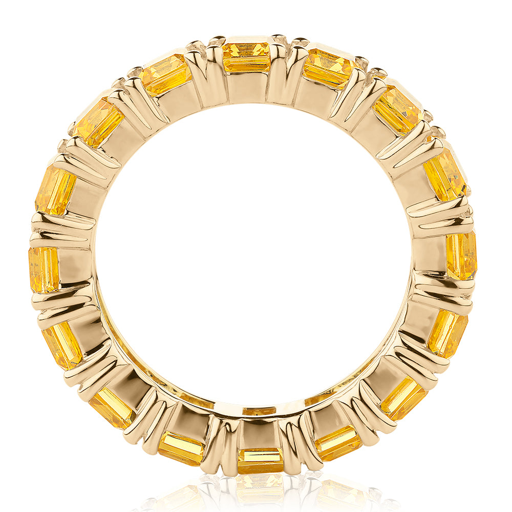 All-rounder eternity band with 5.46 carats* of diamond simulants in 10 carat yellow gold