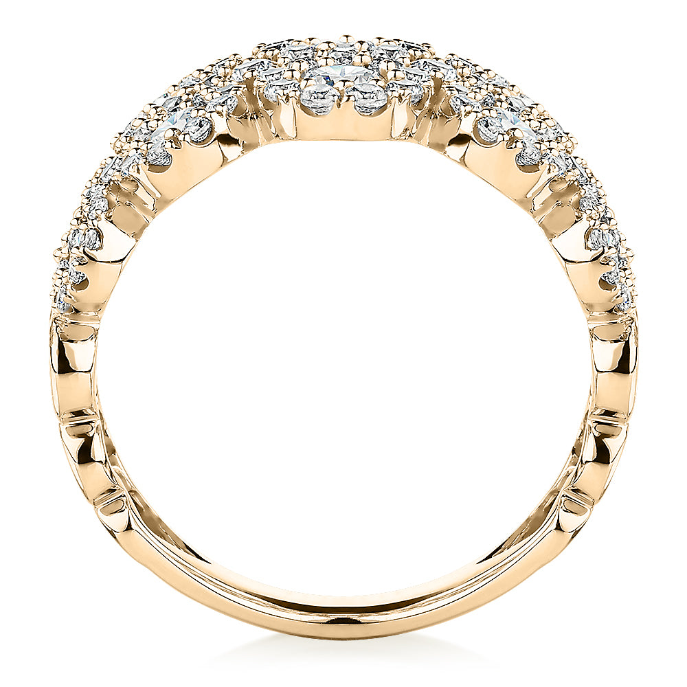 Celeste Dress ring with 1.87 carats* of diamond simulants in 10 carat yellow gold