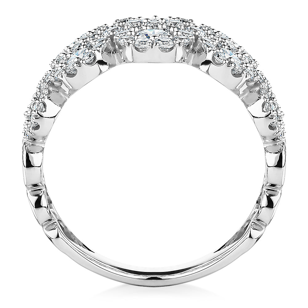 Celeste Dress ring with 1.87 carats* of diamond simulants in 10 carat white gold