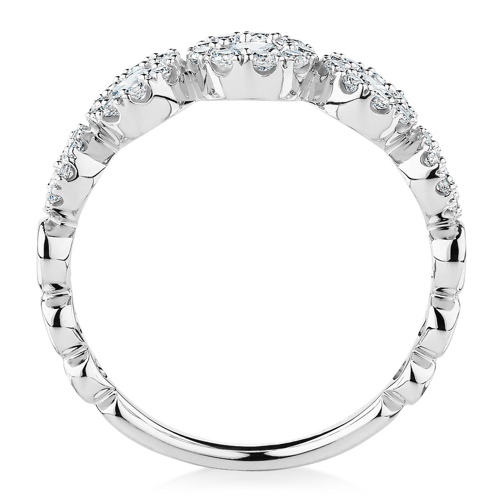 Celeste Dress ring with 0.89 carats* of diamond simulants in 10 carat white gold