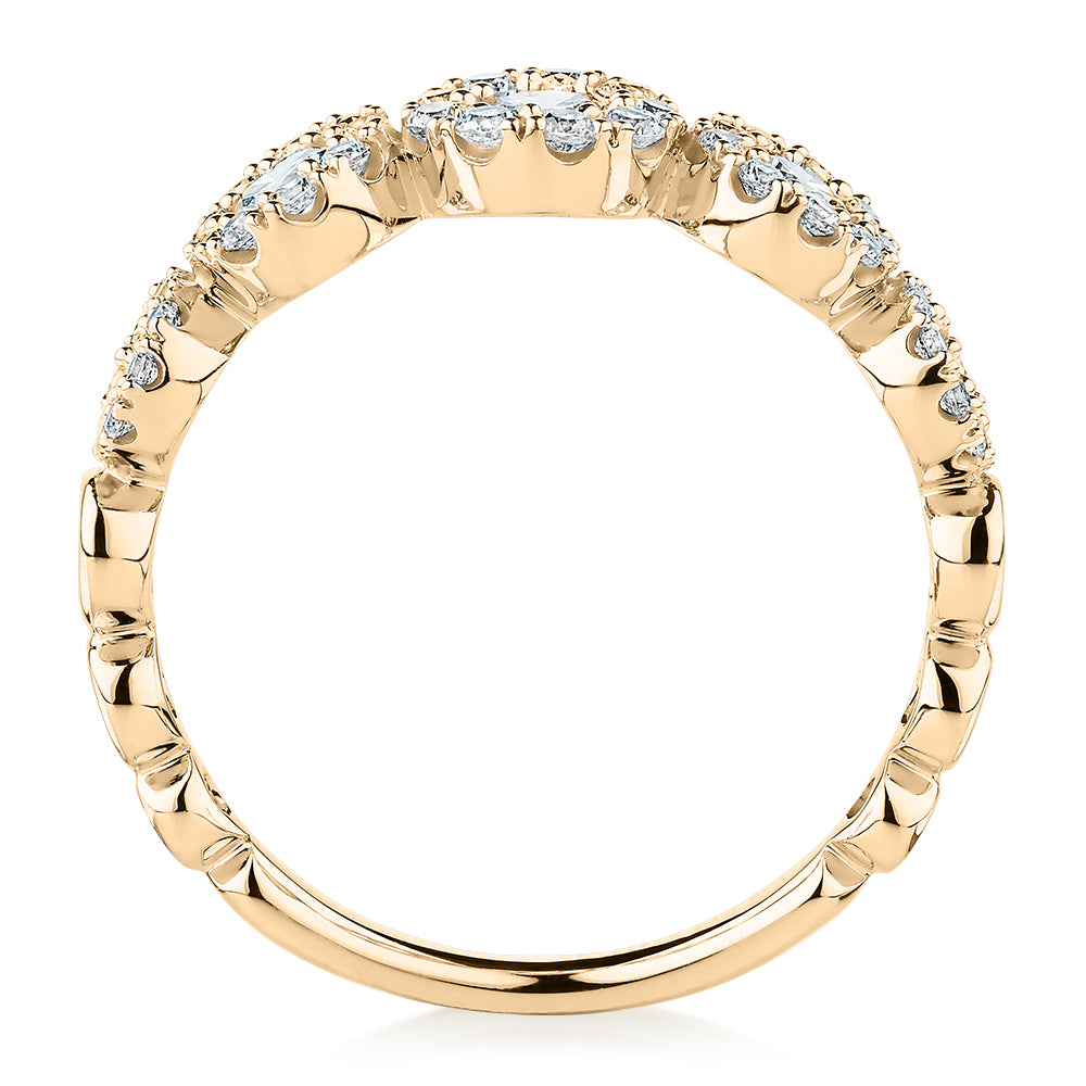 Celeste Dress ring with 0.89 carats* of diamond simulants in 10 carat yellow gold