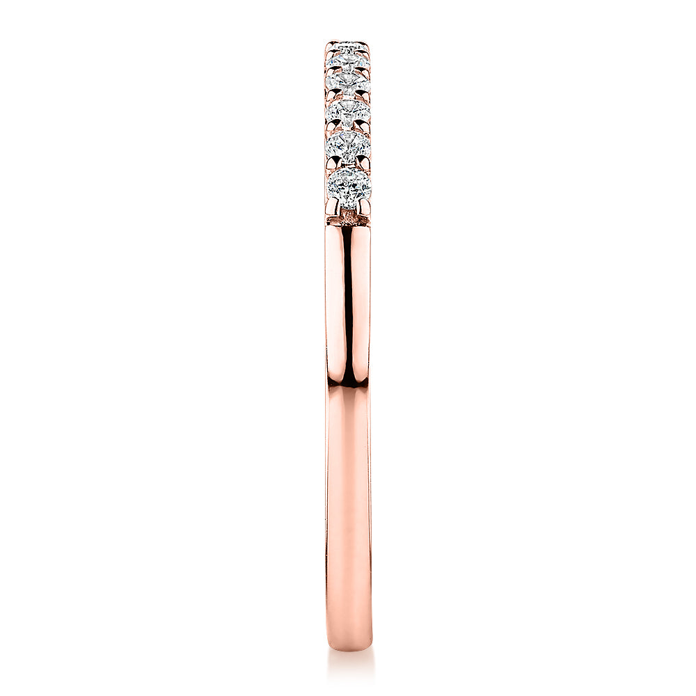Wedding or eternity band in 14 carat rose gold