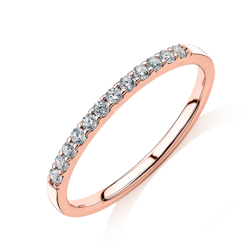 Wedding or eternity band in 14 carat rose gold